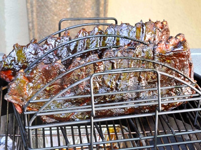 Baby Backs with Cider-Rum Barbecue Sauce