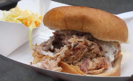 Big Bob Gibson's Pulled Pork Sandwich with White Barbecue Sauce