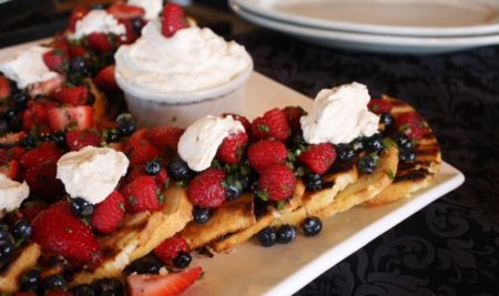 Grilled Pound Cake with BerrySalsa and Tequila Whipped Cream