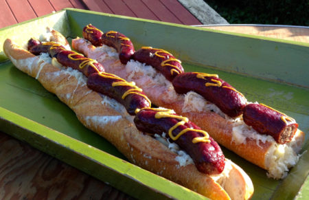 Mile Long Bratwurst Sandwich