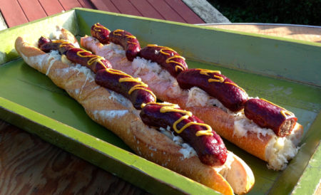 Mile Long Bratwurst Sandwich