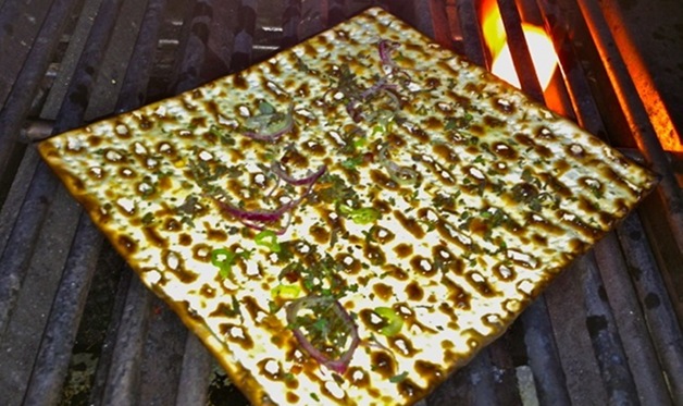 Grilled Matzo with Garlic and Herbs