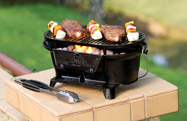 IronMaster Mini Cast Iron Hibachi Grill, Tabletop Small Portable