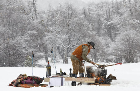 Francis Mallmann cooking in the snow
