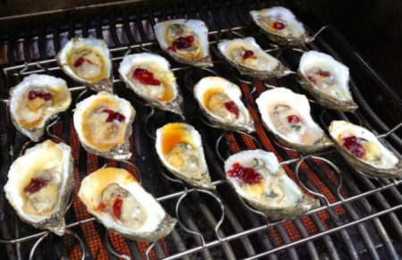 oysters on grill