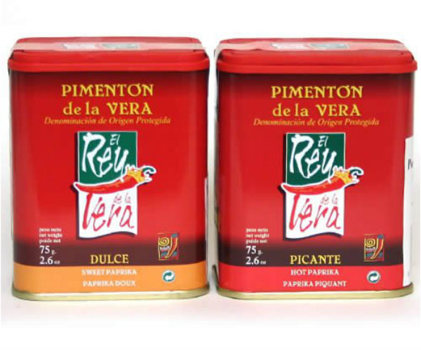 Two tins of Spanish smoked paprika, Hot and Sweet