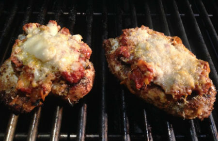 Chicken parmesan on the grilll