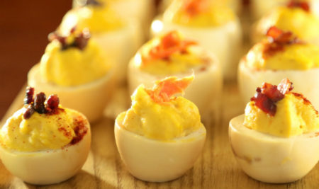Smoked deviled eggs