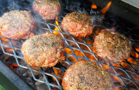 Burgers on the grill