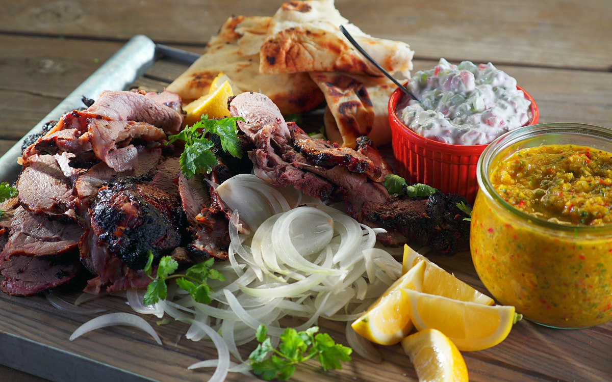 Tandoori Lamb with Hell’s Fury Hot Sauce and Raita