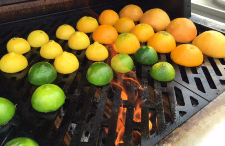Lemons and limes on the grill