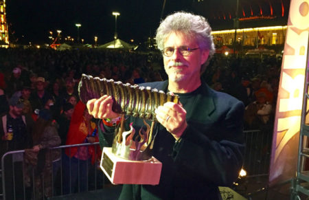 Steven Raichlen with Barbecue Hall of Fame trophy