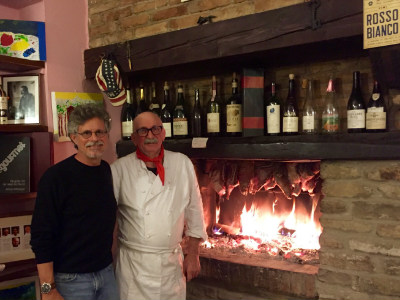 Steven Raichlen with Cesare Giacone in Alba, Italy