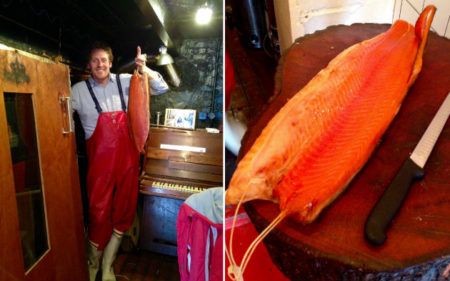 Ole Hansen making smoked salmon