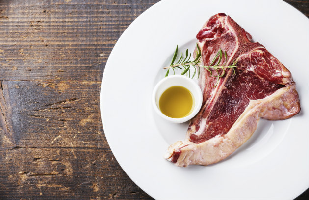 Florentine steak with olive oil