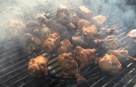 Chicken wings with smoke