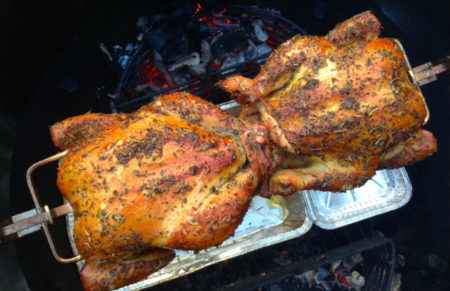 Chicken on rotisserie