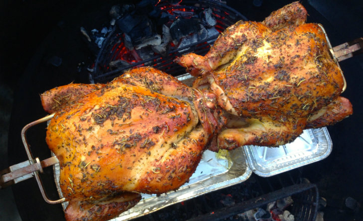 Chicken on rotisserie