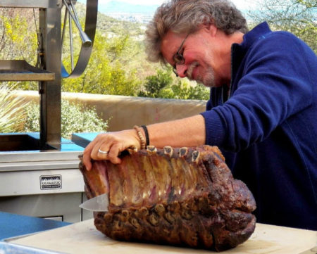 Steven Raichlen with prime rib