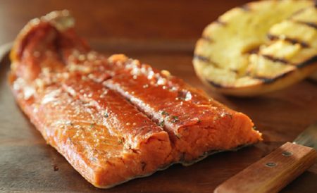 Cedar-Smoked Wild Salmon with Miso-Cider Glaze