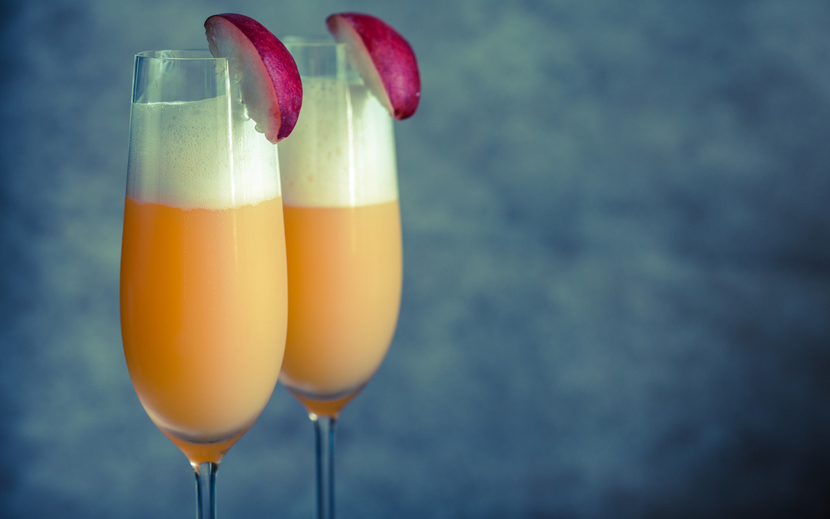 Smoked Nectarine Bellinis