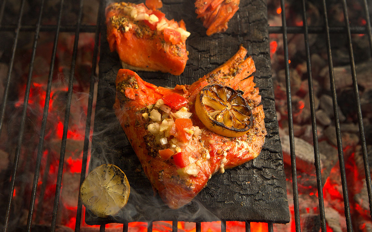 Easy Paleo Grilled Salmon with Tomato-Fennel Relish- Barbecuebible.com