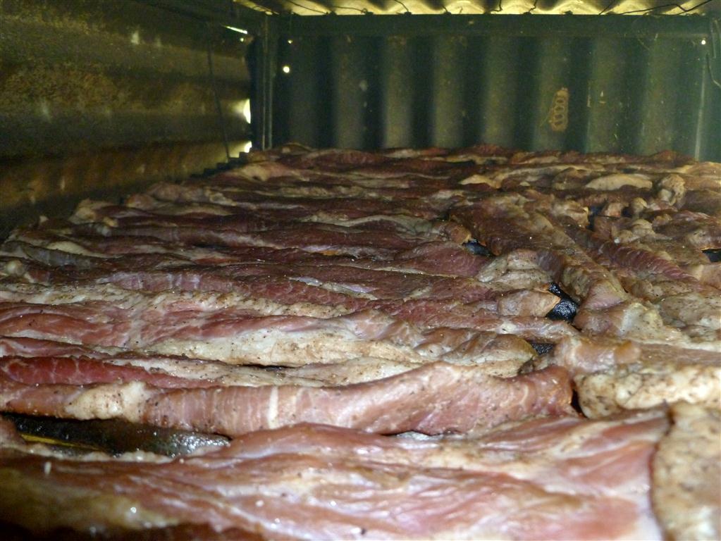 Close up of smoking brisket