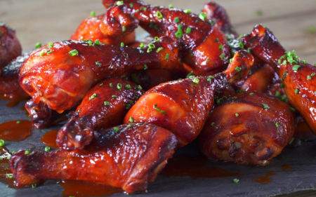 Maple-Sriracha Glazed Chicken Drumsticks