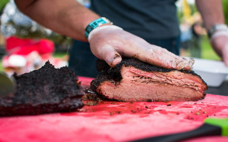 Slicing brisket at competition