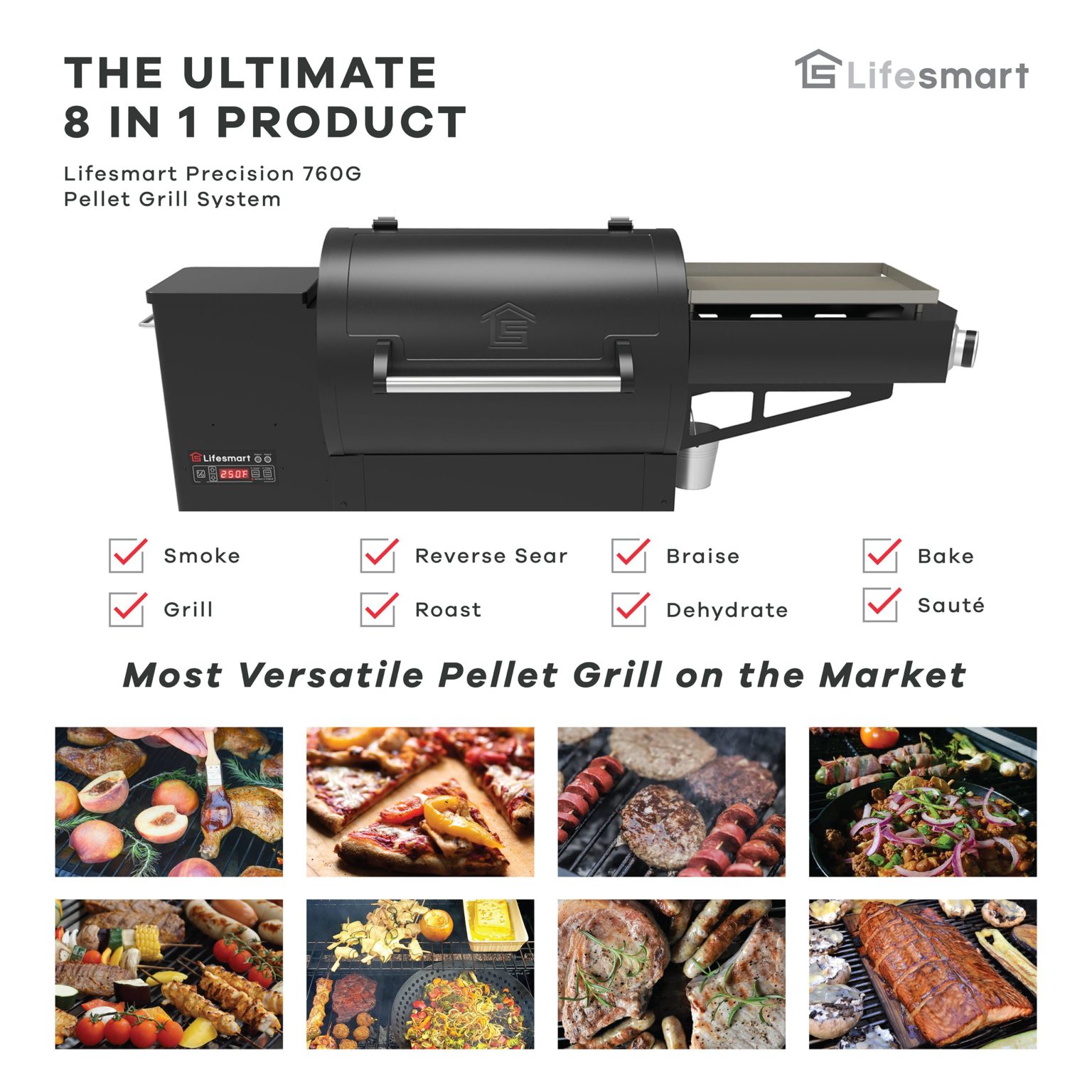 Lifesmart Precision Wood Pellet Grill with Griddle