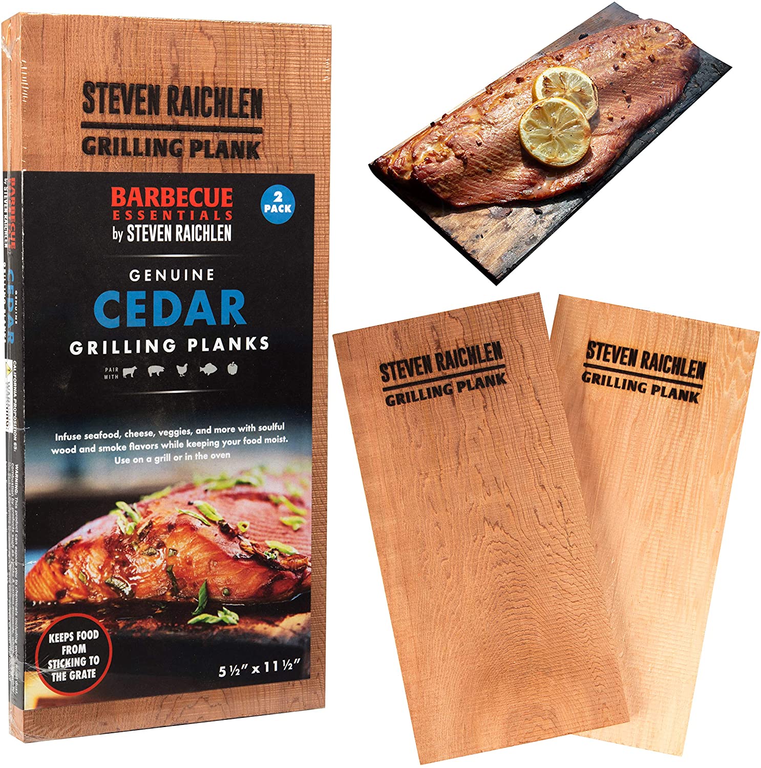 Steven Raichlen Cedar Grilling Plank 8" (2pk) - Barbecuebible.com