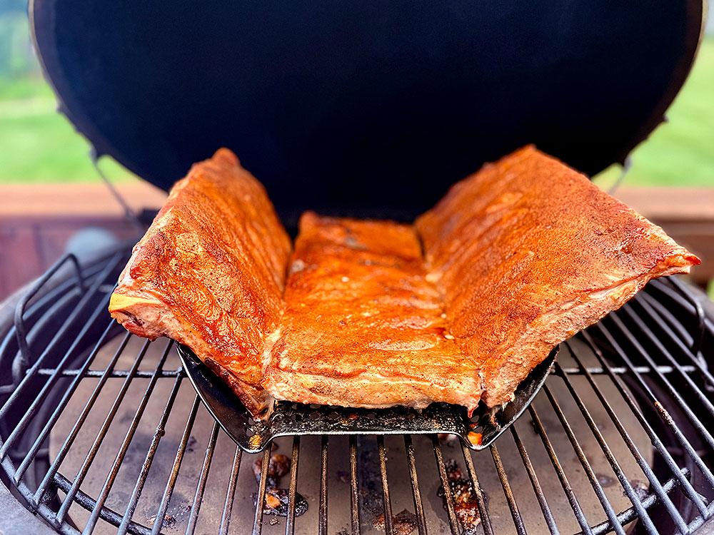 Oscarware Sparribs on the Big Green Egg