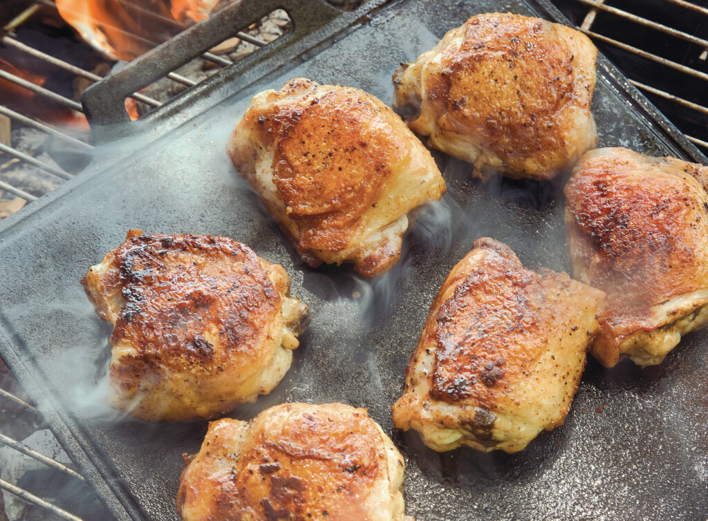 smoking on the griddle