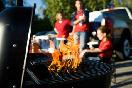 Grill On Fire Tailgating