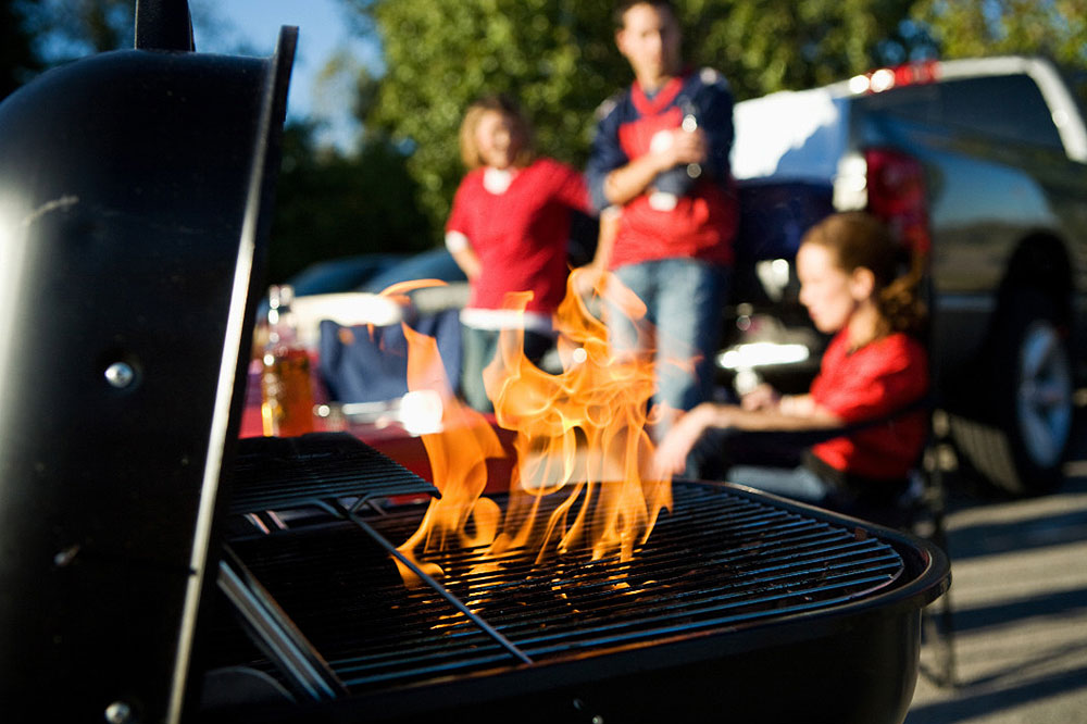 Grill On Fire Tailgating