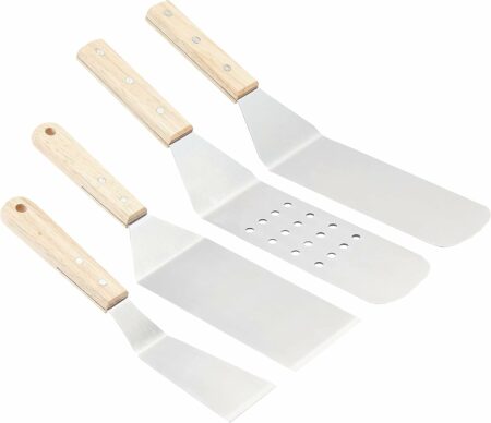 Amazon Basics 4-Piece Stainless Steel Barbecue Spatula Set