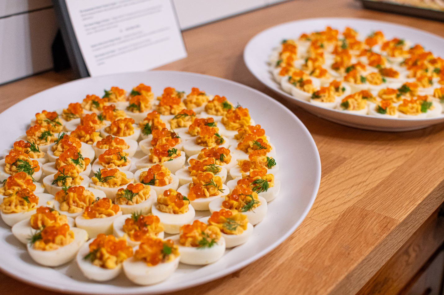 Deviled Smoked Eggs with Salmon and Caviar