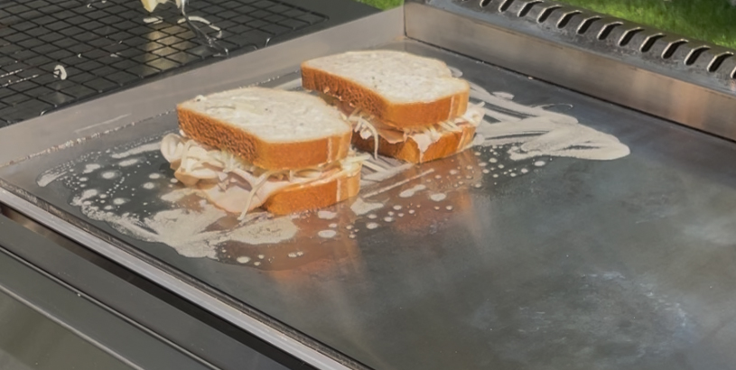 Croque Monsieur on the griddle