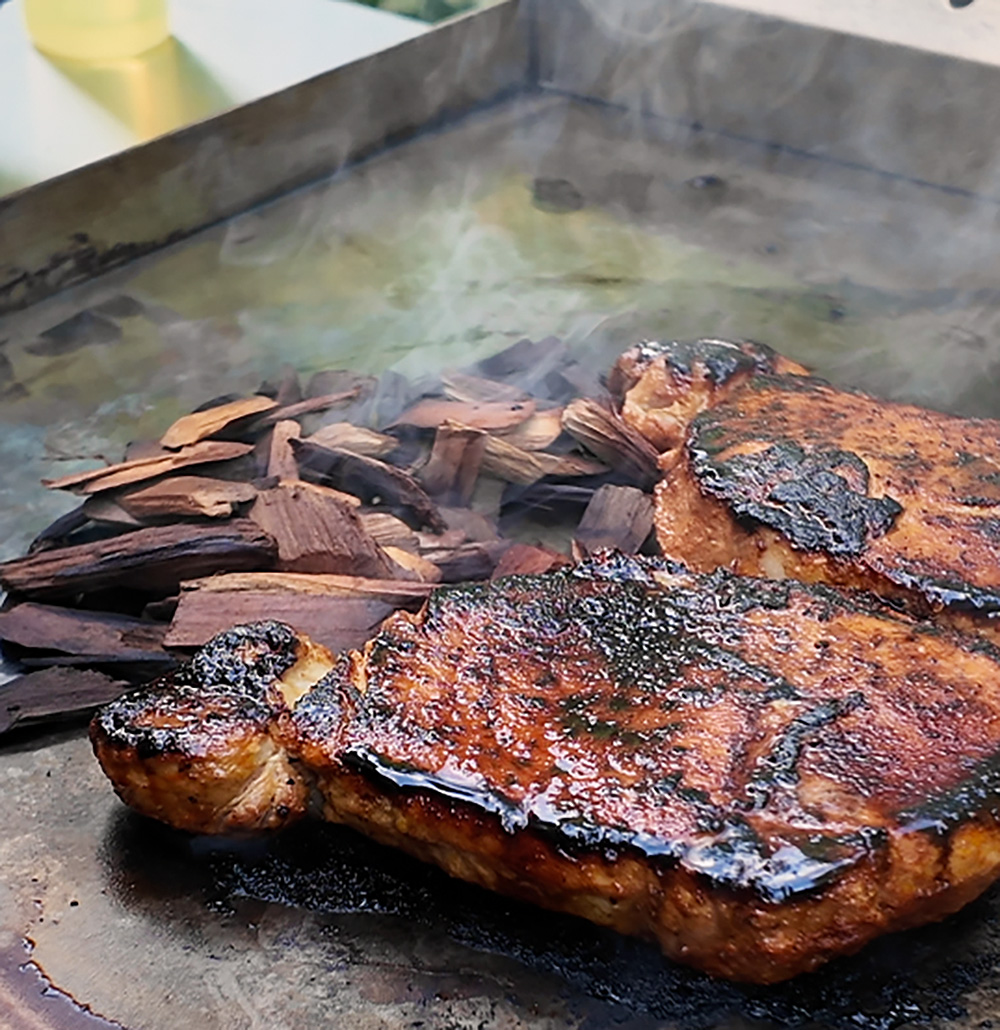 Pork Chops on the Griddle