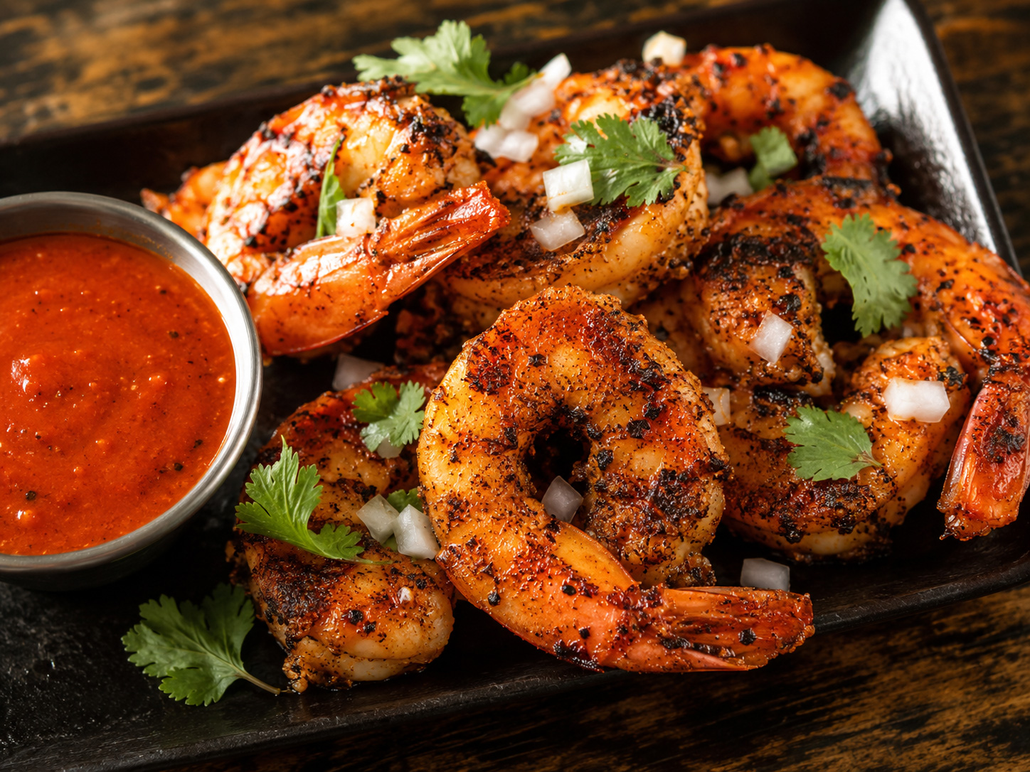 Blackened Shrimp with Cilantro Sauce