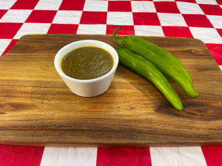 New Mexican salsa verde made with fire-roasted green chiles