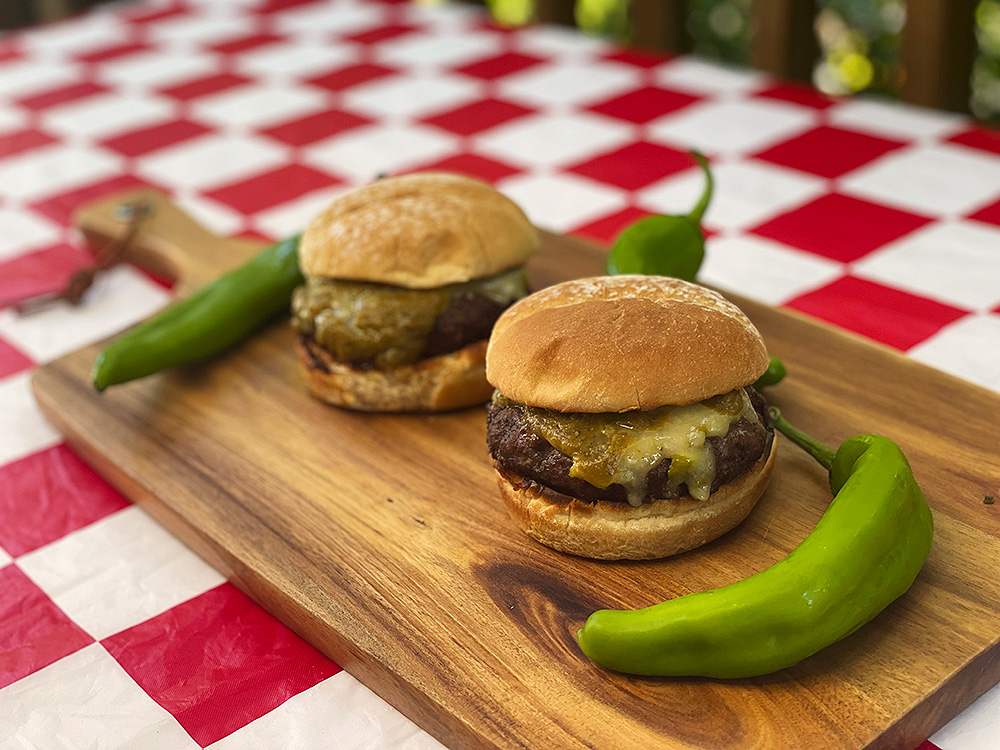 Fire-Roasted Hatch Chile Burgers