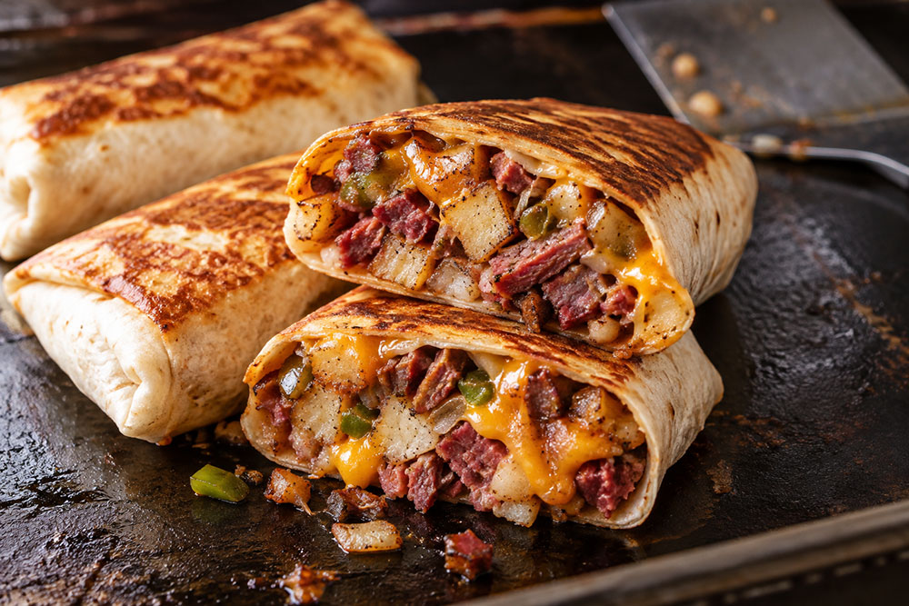 Back to Basics: Corned Beef Hash Breakfast Burritos on the Griddle