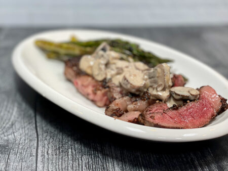 Wood-Fired Ribeye Steak au Poivre
